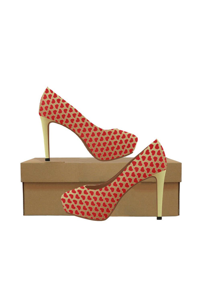 gold moo heel Women's High Heels (Model 044) - Objet D'Art