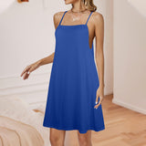 barbados blue Drawstring Neck Sleeveless Dress (Model D68) - Objet D'Art