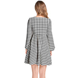 Lantern Sleeve Deep V-Neck Short Dress - Objet D'Art