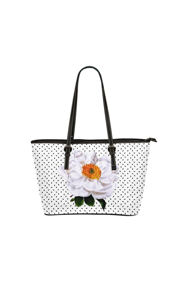 Floral Leather Tote Bag/Small (Model 1651) - Objet D'Art