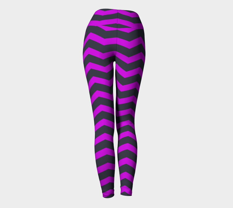 Purple Chevron Yoga Leggings - Objet D'Art