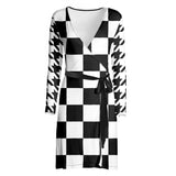 Black and White Wrap Dress - Objet D'Art