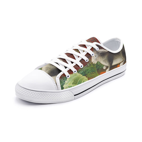 The Rabbit's Meal Unisex Low Top Canvas Shoes - Objet D'Art