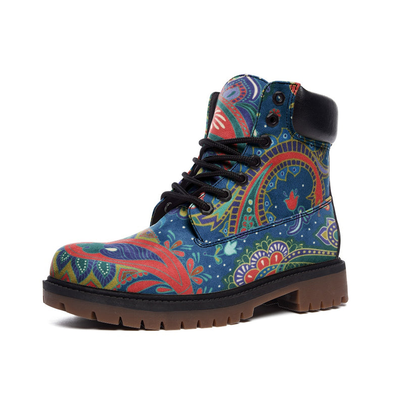 Paisley Milky Way Casual Leather Lightweight boots TB - Objet D'Art