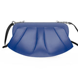 Coral Blue Pleated Soft Frame Bag - Objet D'Art