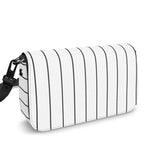 Pinstriped Flap Over Box Bag - Objet D'Art