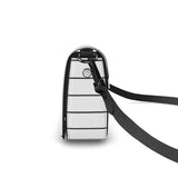Pinstriped Flap Over Box Bag - Objet D'Art