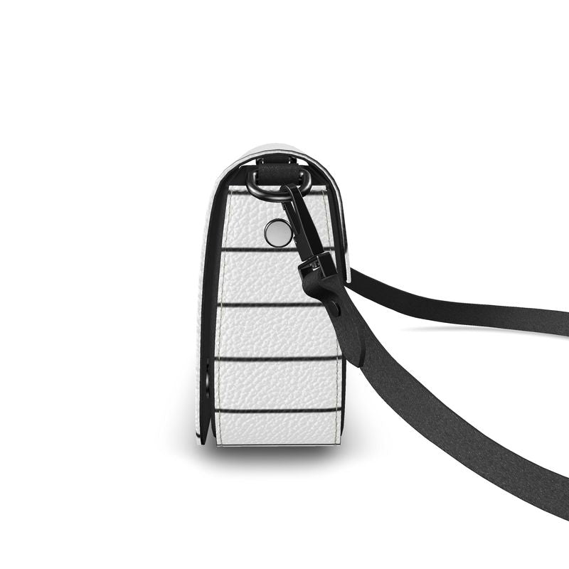 Pinstriped Flap Over Box Bag - Objet D'Art