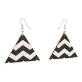 Herringbone Trig Wooden Earrings - Objet D'Art