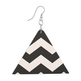Herringbone Trig Wooden Earrings - Objet D'Art
