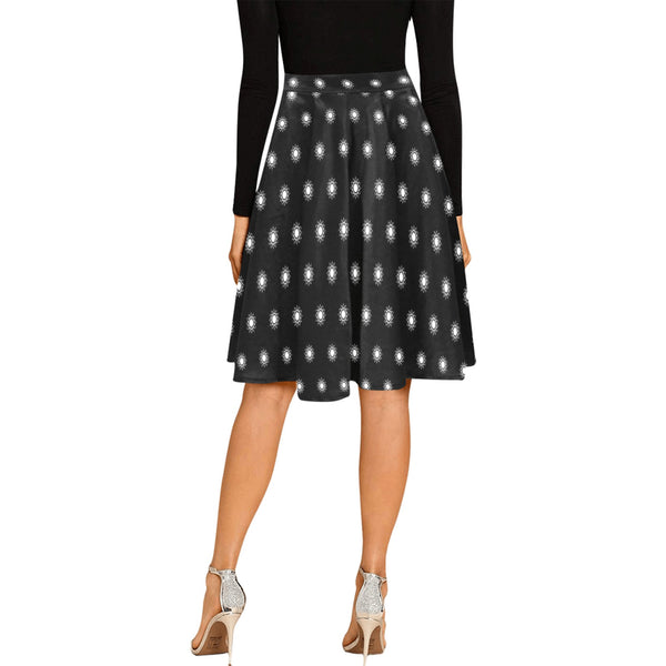 stars polka dots print 2 Melete Pleated Midi Skirt (Model D15) - Objet D'Art