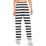 bw bold striped print 2 Women's Quick Dry Cargo Sweatpants (Model L65) - Objet D'Art