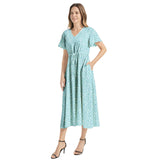 Flutter Sleeve Drawstring Waist Flared Dress - Objet D'Art