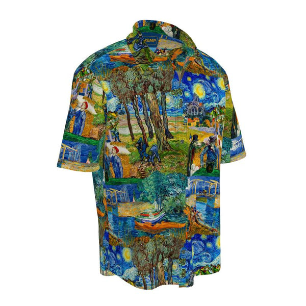 Van Gogh Art Collage Men's Short Sleeve Shirt - Objet D'Art