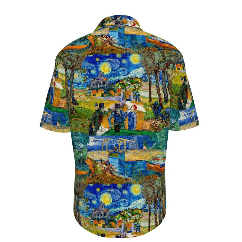 Van Gogh Art Collage Men's Short Sleeve Shirt - Objet D'Art