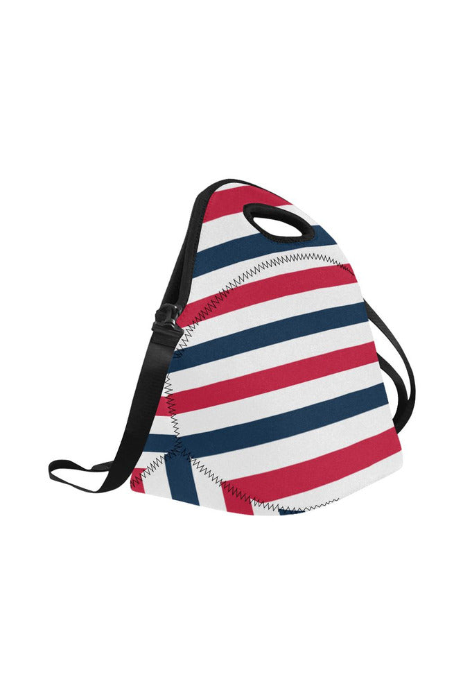 stripesbluegraywhite copy Neoprene Lunch Bag/Large (Model 1669) - Objet D'Art