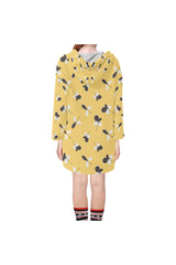 brown on gold Step Hem Tunic Hoodie for Women (Model H25) - Objet D'Art