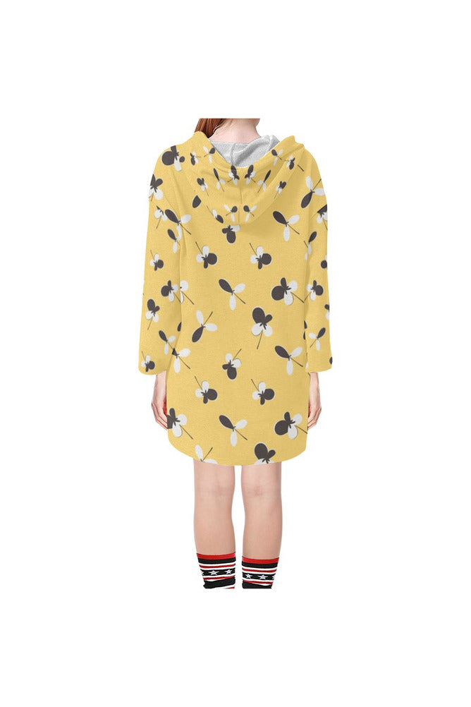 brown on gold Step Hem Tunic Hoodie for Women (Model H25) - Objet D'Art
