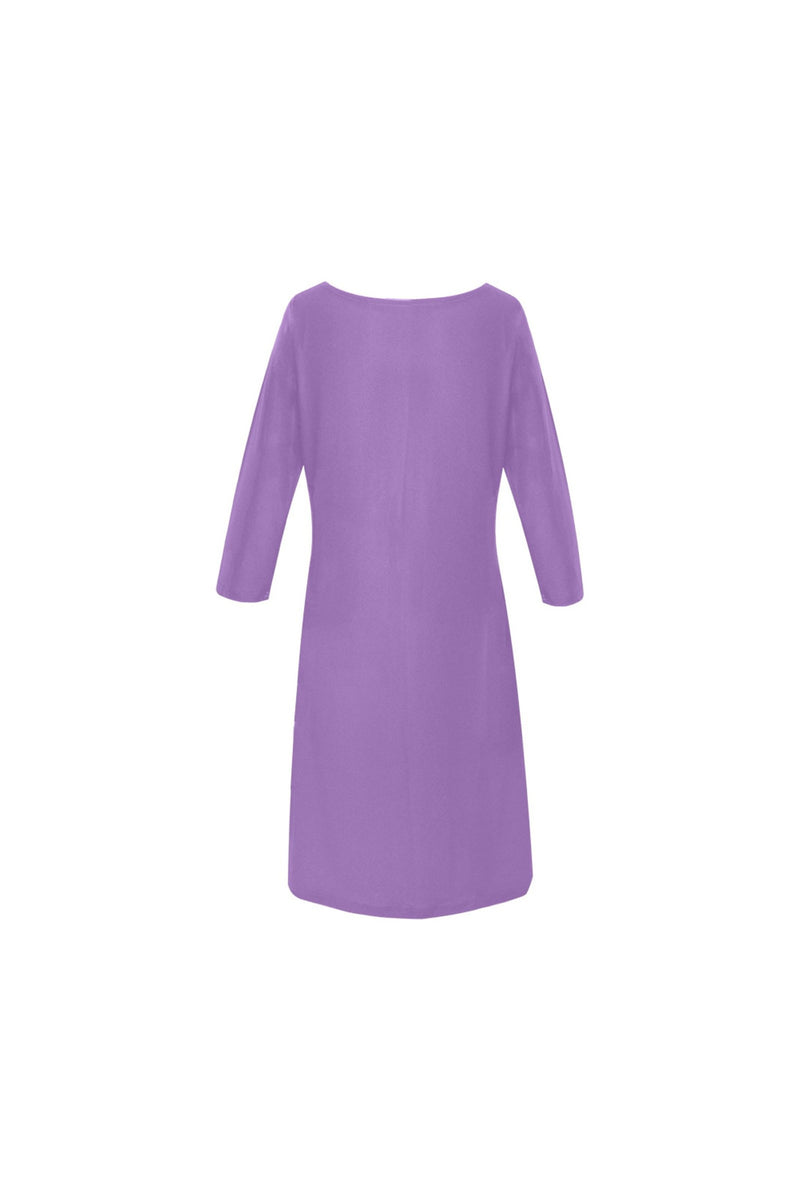 Amethyst Orchid Rhea Loose Round Neck Dress - Objet D'Art