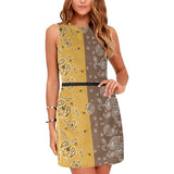 caramel chocolate paisley yoga_leggings_template-Recovered-Recovered copy Eos Women's Sleeveless Dress (Model D01) - Objet D'Art