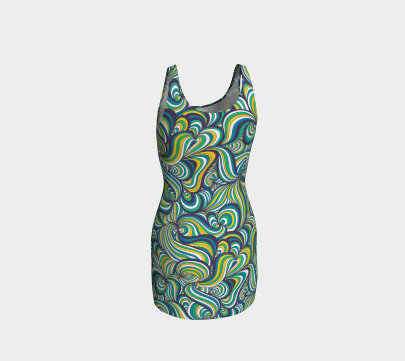 Swirls Bodycon Dress - Objet D'Art
