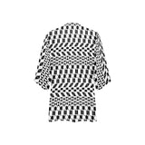 bw print A2 geometry Women's Kimono Chiffon Cover Up (Model H51) - Objet D'Art