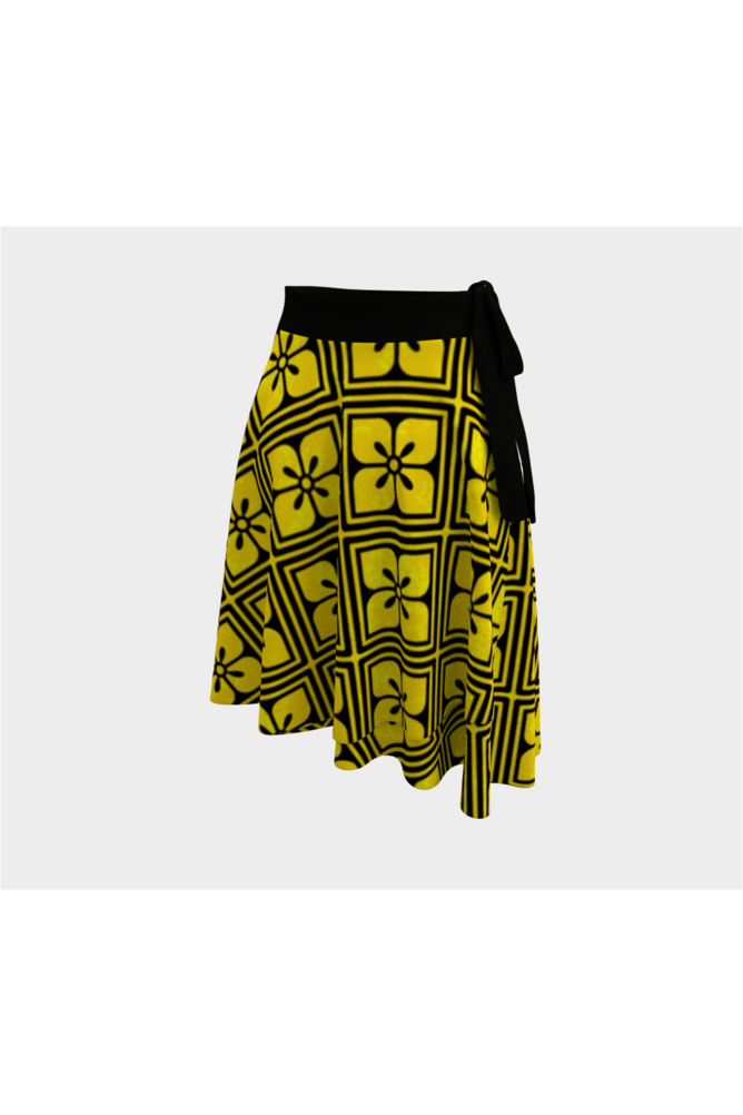 Gold Floral Wrap Skirt - Objet D'Art