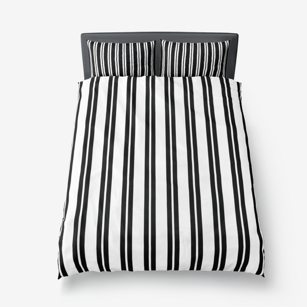 Striped Microfiber Duvet Cover - Objet D'Art