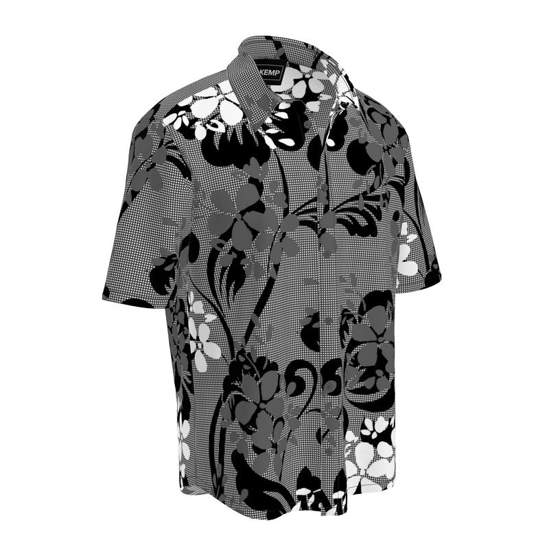 Floral Silhouette Mens Short Sleeve Shirt - Objet D'Art