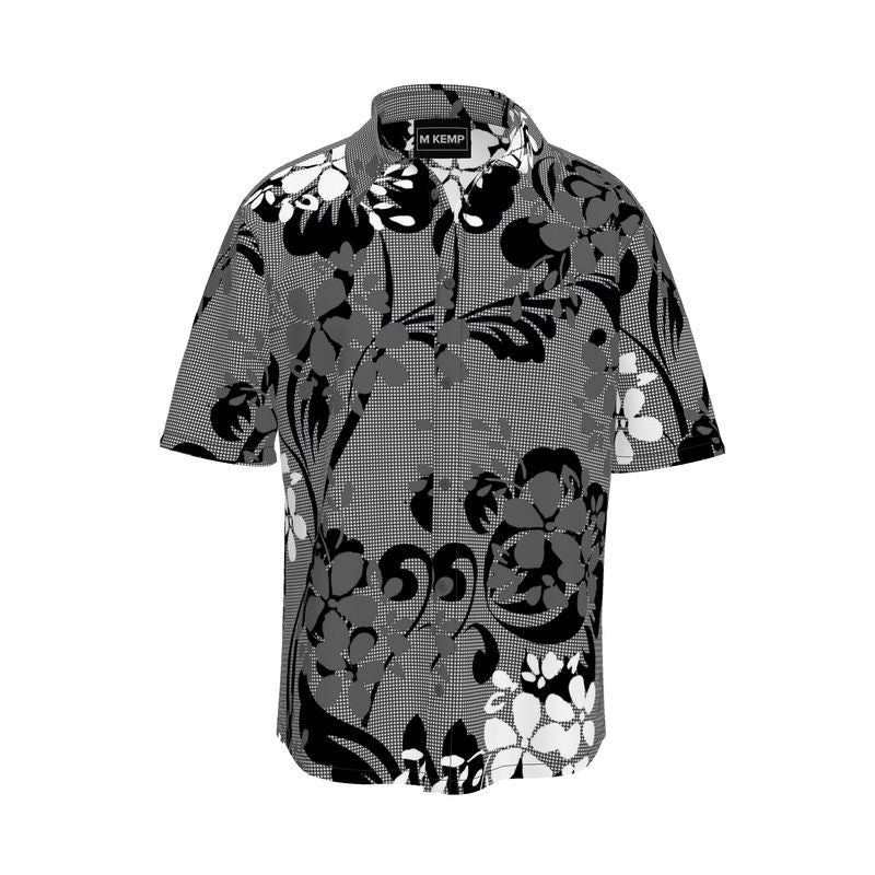 Floral Silhouette Mens Short Sleeve Shirt - Objet D'Art