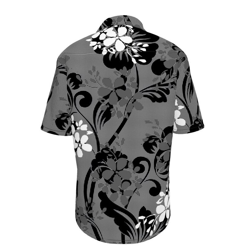 Floral Silhouette Mens Short Sleeve Shirt - Objet D'Art