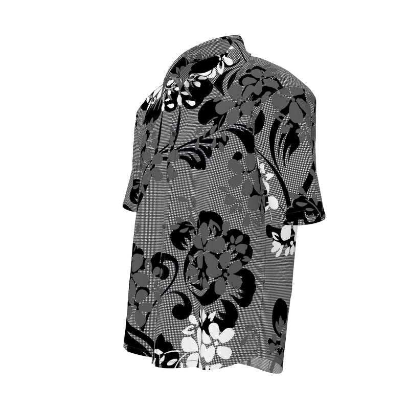 Floral Silhouette Mens Short Sleeve Shirt - Objet D'Art