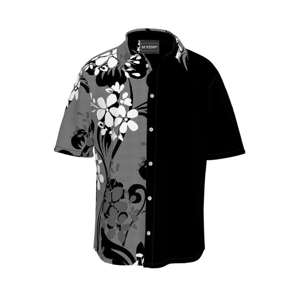 Floral Silhouette Mens Short Sleeve Shirt - Objet D'Art