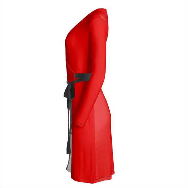 Red Wrap Dress - Objet D'Art