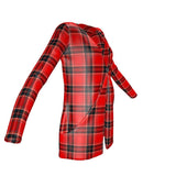 Plaid Ladies Cardigan With Pocket - Objet D'Art