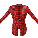 Plaid Ladies Cardigan With Pocket - Objet D'Art