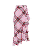 Pink Plaid Flounce Skirt - Objet D'Art