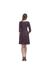 Plum Leopard Print Tethys Half-Sleeve Skater Dress - Objet D'Art