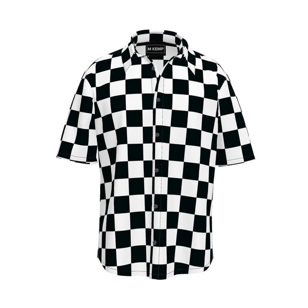 Checkered Mens Short Sleeve Shirt - Objet D'Art