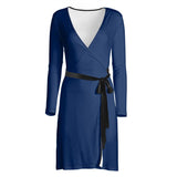 Morning Glory Blue Wrap Dress - Objet D'Art