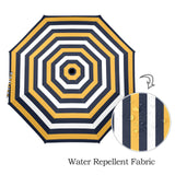 blue gold umbrella print Semi-Automatic Foldable Umbrella (Model U12) - Objet D'Art