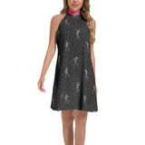 Heart Bones and Cobwebs Tie Back Halter Neck Flared Dress - Objet D'Art