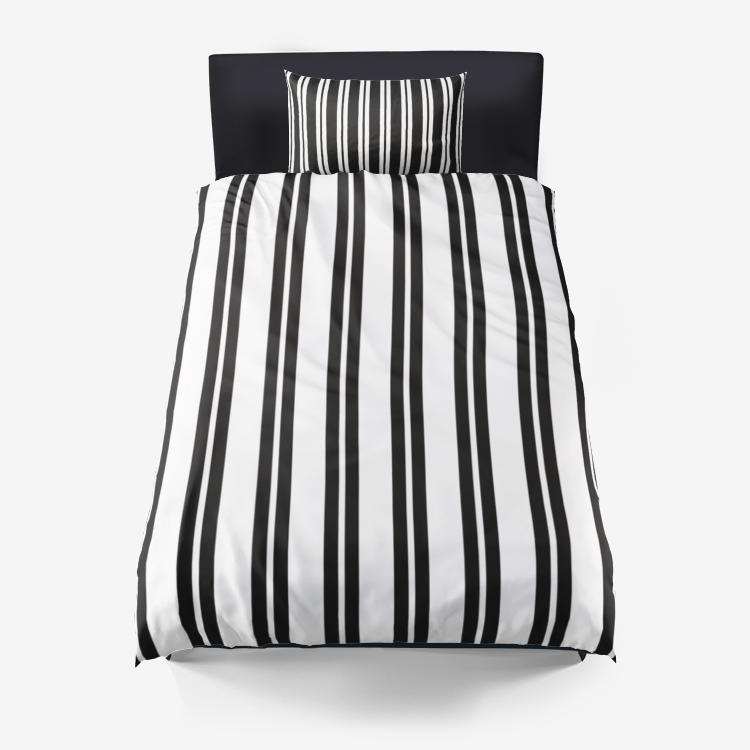 Striped Microfiber Duvet Cover - Objet D'Art