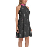 Heart Bones and Cobwebs Tie Back Halter Neck Flared Dress - Objet D'Art