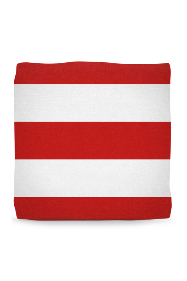 Red and White Patriotic Stripes Ottomans - Objet D'Art