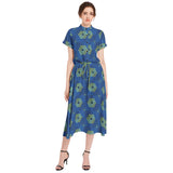 Free Space Drawstring Waist A-line Flared Midi Dress - Objet D'Art
