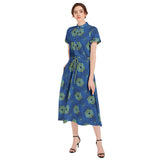 Free Space Drawstring Waist A-line Flared Midi Dress - Objet D'Art