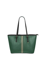 Green Striped Leather Tote Bag/Small - Objet D'Art