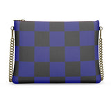 Navy Blue & Black Checkered Crossbody Bag - Objet D'Art