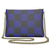 Navy Blue & Black Checkered Crossbody Bag - Objet D'Art
